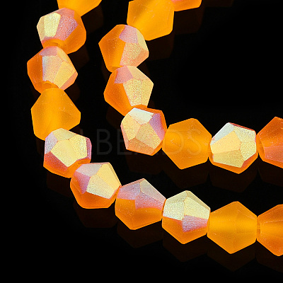Imitate Austrian Crystal Bicone Frosted Glass Beads Strands EGLA-A039-T4mm-MB23-1