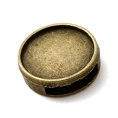 Tibetan Style Alloy Slide Charms Cabochon Settings X-PALLOY-Q341-04AB-FF-1