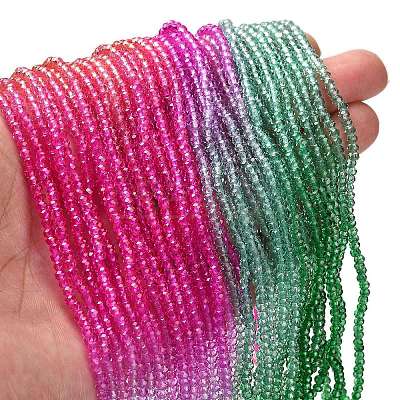 Transparent Painted Glass Beads Strands LS-DGLA-A034-T2mm-A03-1