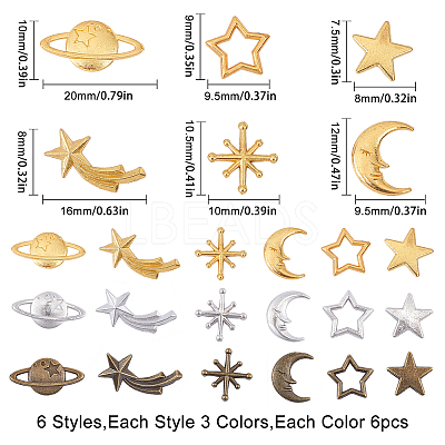 Zinc Alloy Cabochons & Links & Cabochon Enamel Settings PALLOY-SC0002-62-1