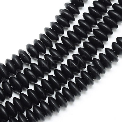 Synthetic Black Stone Beads Spacer Strands X-G-R359-4x8-02-1