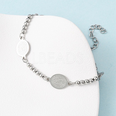 Religion 304 Stainless Steel Link Bracelets BJEW-F524-04B-P-1