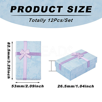 12Pcs Cardboard Jewelry Set Boxes CBOX-YS0001-01B-1