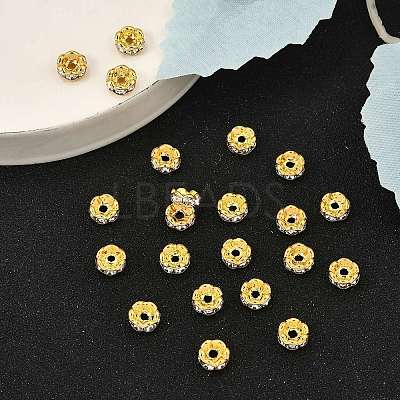 Brass Rhinestone Spacer Beads RB-A014-L6mm-01G-NF-1