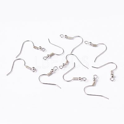 Silver Color Plated Brass Earring Hooks X-EC135Y-S-1