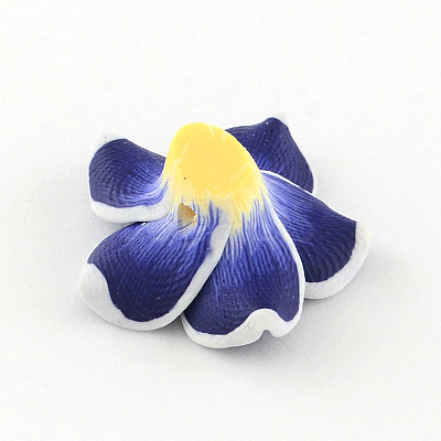 Handmade Polymer Clay 3D Flower Plumeria Beads CLAY-Q192-30mm-03-1