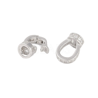 925 Sterling Silver Micro Pave Clear Cubic Zirconia Fold Over Clasps STER-U004-02P-1