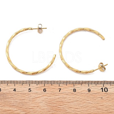 304 Stainless Steel C-Shaped Stud Earrings EJEW-R017-02G-01-1