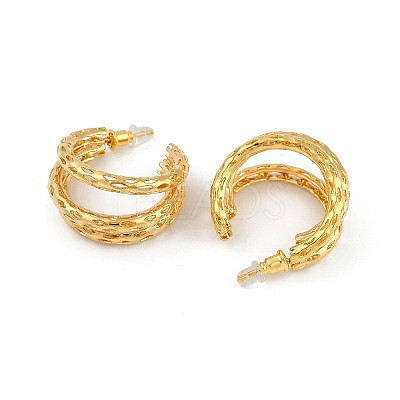 Hollow Moon Brass Stud Earrings EJEW-Q391-20G-1