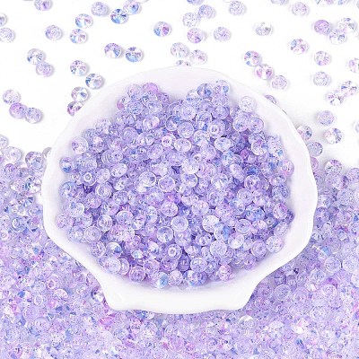 Baking Paint Transparent Glass Beads DGLA-T004-07F-1