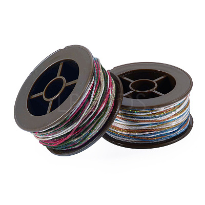 2 Rolls 2 Colors Segment Dyed Round Polyester Twisted Cords OCOR-TA0003-71-1