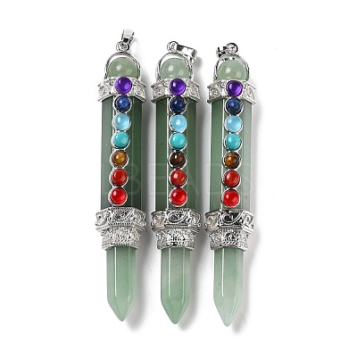 Chakra Theme Natural Green Aventurine Big Pendants G-I322-06P-04-1