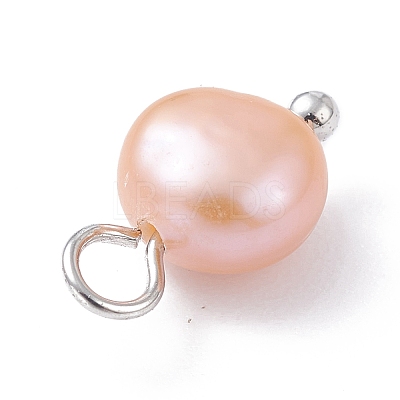 Natural Cultured Freshwater Pearl Charms X-PALLOY-JF01099-02-1