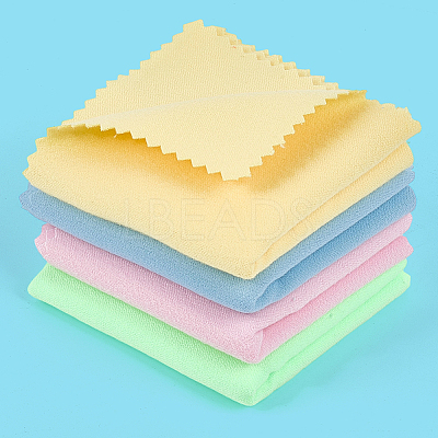 8Pcs 4 Colors Microfiber Musical Instrument Pipe Cleaning Cloth AJEW-CN0004-28-1