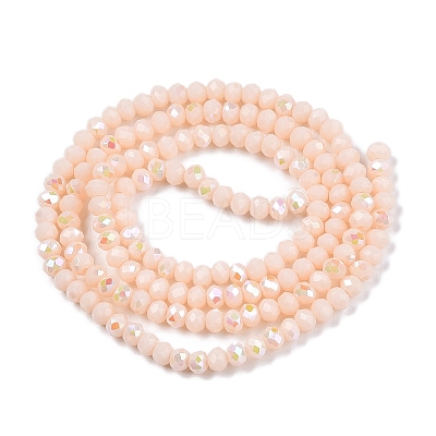 Electroplate Opaque Solid Color Glass Beads Strands EGLA-A044-P2mm-L05-1