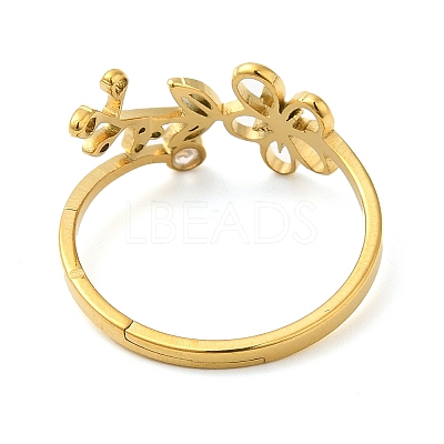 304 Stainless Steel with  Cubic Zirconia Adjustable Rings RJEW-K245-48G-G-1
