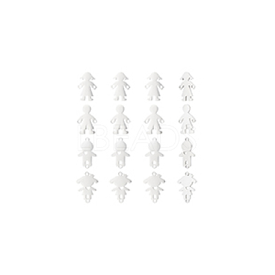 16Pcs 4 Style 201 Stainless Steel Connector Charms STAS-UN0035-52-1