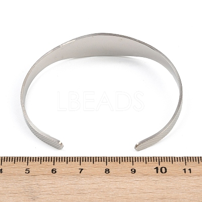 Saint Benedict Religion 304 Stainless Steel Cuff Bangles for Women BJEW-S181-01P-1