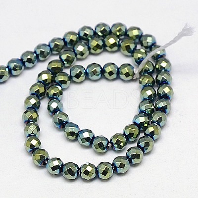 Electroplate Non-magnetic Synthetic Hematite Beads Strands G-J169B-2mm-06-1