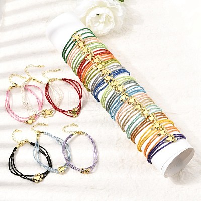 Polyester Multi-Strand Bracelets FB-CBA983F-02G-1