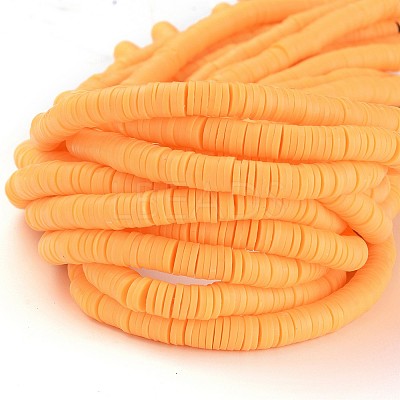 Flat Round Handmade Polymer Clay Beads CLAY-R067-6.0mm-15-1