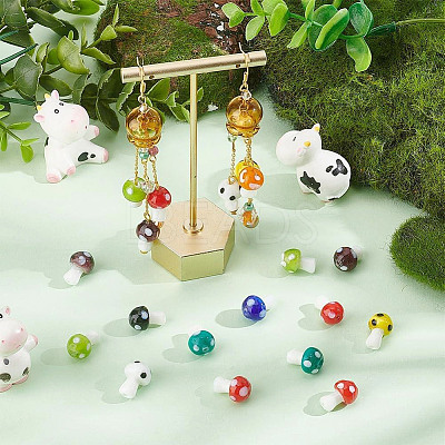 10Pcs 5 Colors Handmade Lampwork Beads GLAA-GO0001-03-1