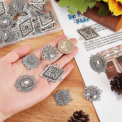 40Pcs 4 Style Tibetan Style Alloy Multi Strand Links FIND-SC0003-64-1