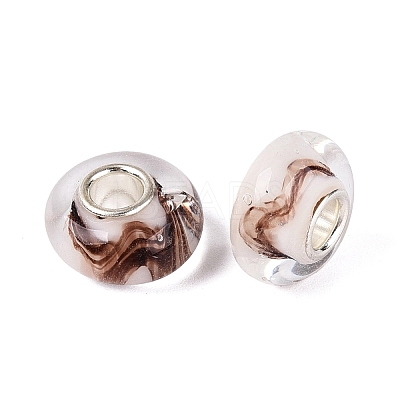 Handmade Lampwork & Brass Core European Beads LAMP-N044-12S-01-1