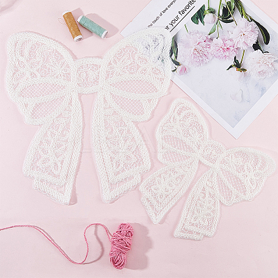 4Pcs 2 Styles Polyester Embroidery Iron on Clothing Patches PATC-GF0001-51A-1