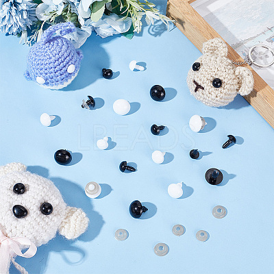192 Sets 10 Styles Plastic Safety Eyes DIY-PH0017-93-1