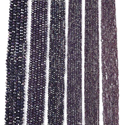 Electroplate Glass Beads Strands EGLA-A044-P6mm-B11-1