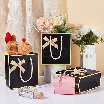 Rectangle Paper Gift Storage Bags with Handle CARB-WH0017-13A-1