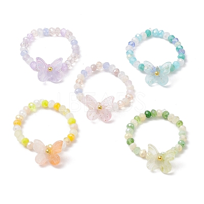 Glass Stretch Rings for Women RJEW-JR00839-1