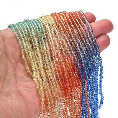 Transparent Painted Glass Beads Strands X1-DGLA-A034-T2mm-A02-1