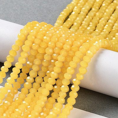 Baking Paint Imitation Jade Glass Bead Strands DGLA-A034-J4MM-A24-1