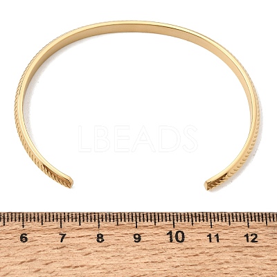 304 Stainless Steel Textured Open Cuff Bangles for Women SA-CBAC920-11G-1