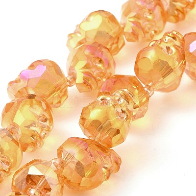 Transparent Electroplated Glass Beads Strands GLAA-G104-02A-1