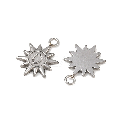 304 Stainless Steel Pendant Cabochon Settings STAS-A129-02P-1