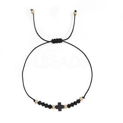 Bohemian Style Glass Braided Beads Bracelets EW0556-1-1