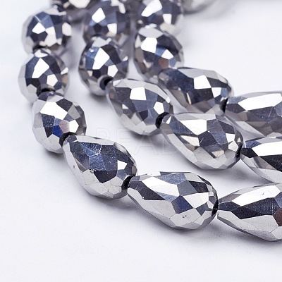Electroplate Glass Beads Strands X-EGLA-D017-15x10mm-7-1