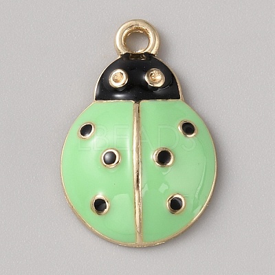 Alloy Enamel Pendant Rhinestone Setting ENAM-WH0050-08G-03-1