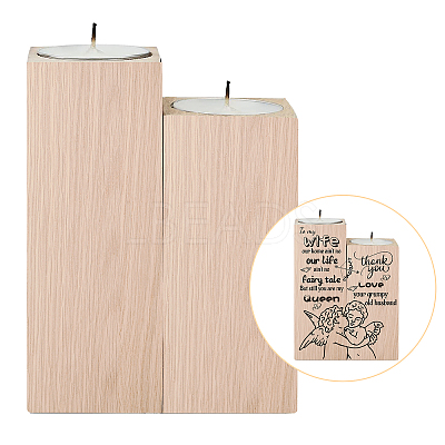 Wood Candle Holder AJEW-WH0268-005-1