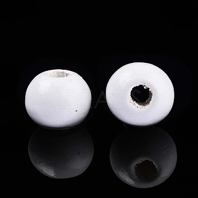 Spray Painted Round Natural Schima Wood Beads WOOD-T032-6mm-30-1