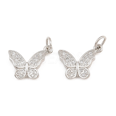 Brass Micro Pave Cubic Zirconia Charms CU-CBA908F-05P-05-1