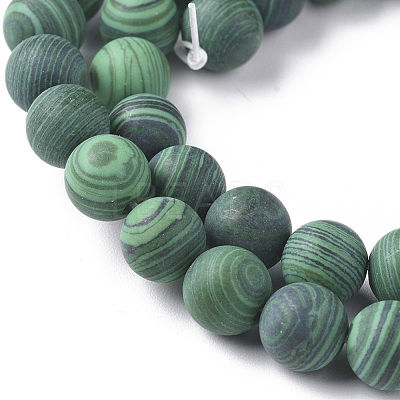 Synthetic Malachite Beads Strands G-F668-19-4mm-1