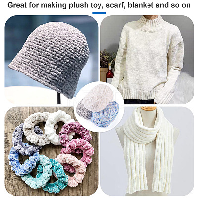 3 Rolls Super Bulky Plush Polyester Chenille Yarn OCOR-MB0001-06C-1