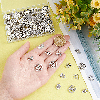150Pcs 3 Style Tibetan Style Alloy Pendants FIND-SC0003-72-1
