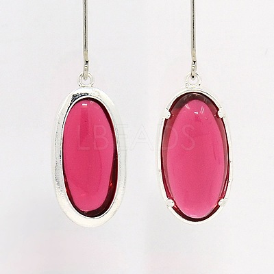 Silver Color Plated Brass Glass Pendants GLAA-J047-05S-1