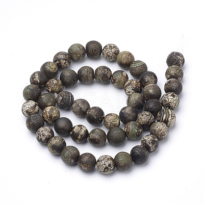 Dyed Natural Agate Beads Strands G-Q462-130C-6mm-1
