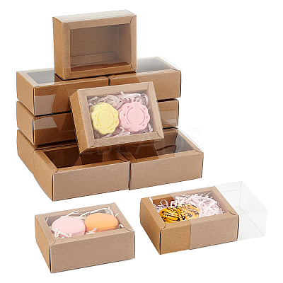 Foldable Paper Drawer Boxes with Clear Plastic Cover CON-WH0095-68B-01-1